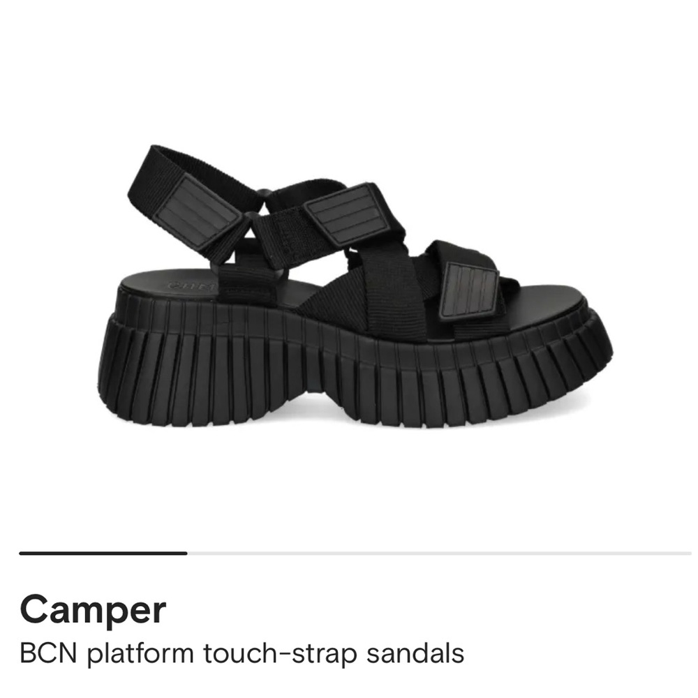 Camper Black Platform Sandals